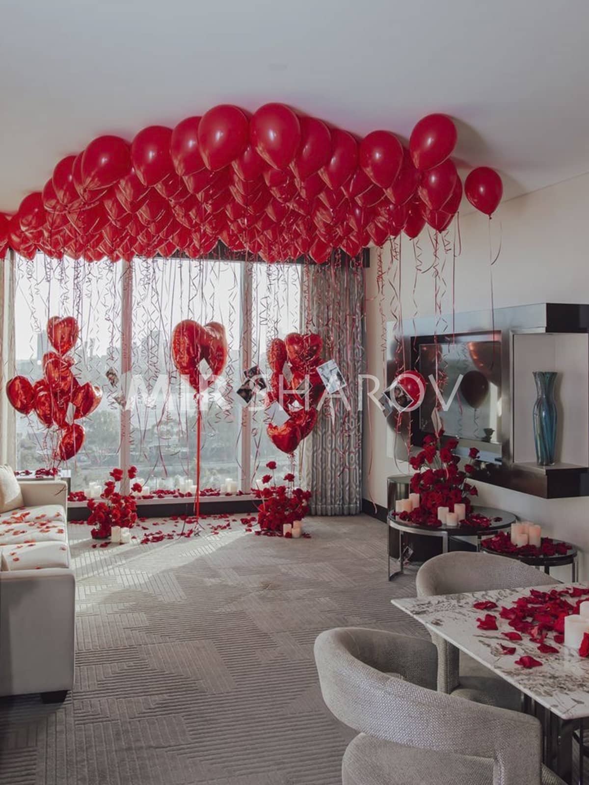 Кульки під стелю, фотозона для коханої дівчини на день Закоханих (Святого Валентина) ❤️