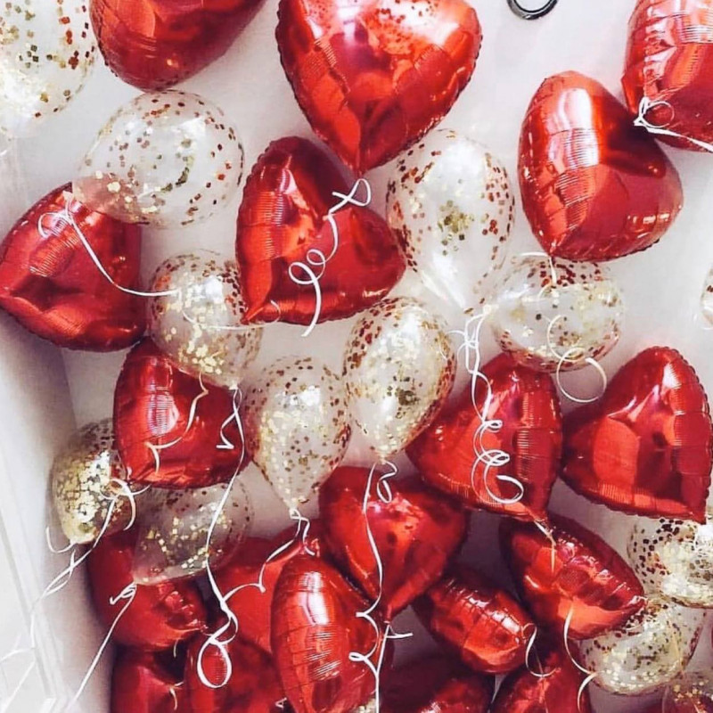 Набір “20сердець + 10 куль з конфетті”