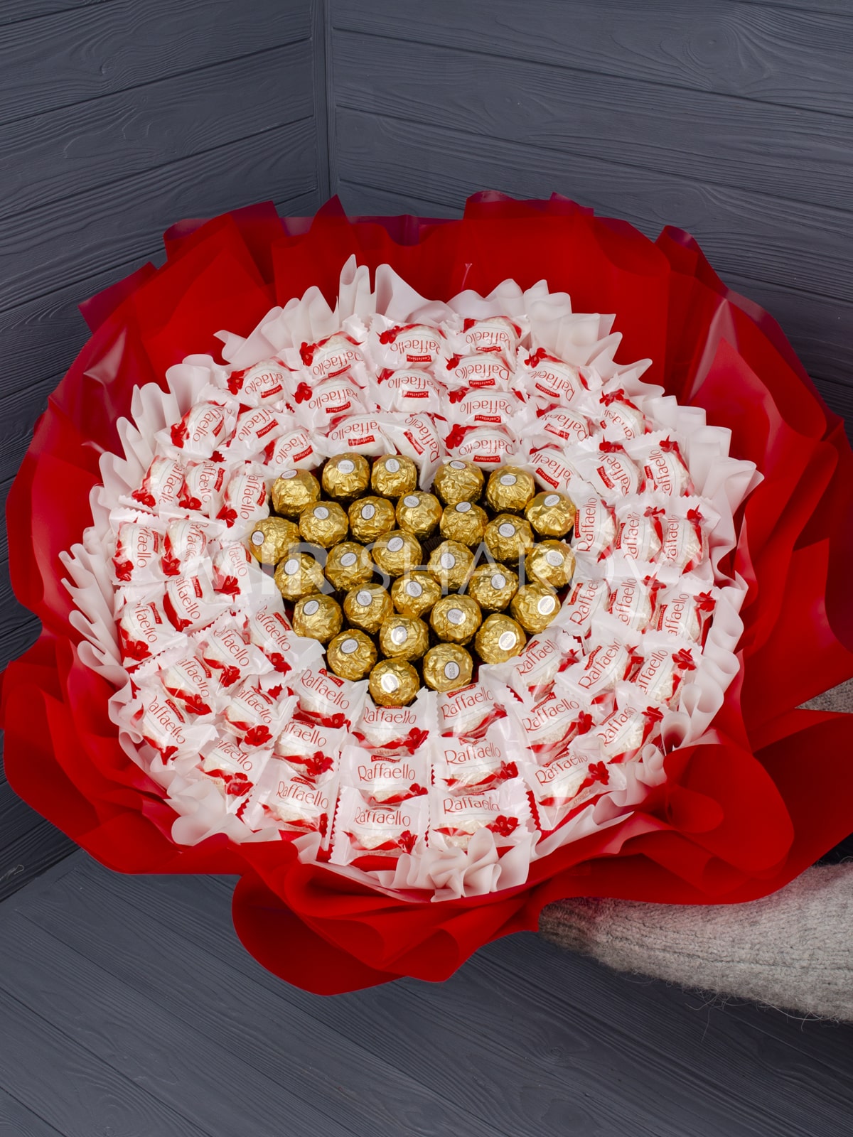 Букет із цукерок XXL «Рафаелло + Ферреро роше»