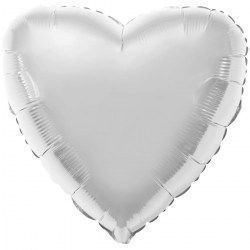 Сердце металлик серебро